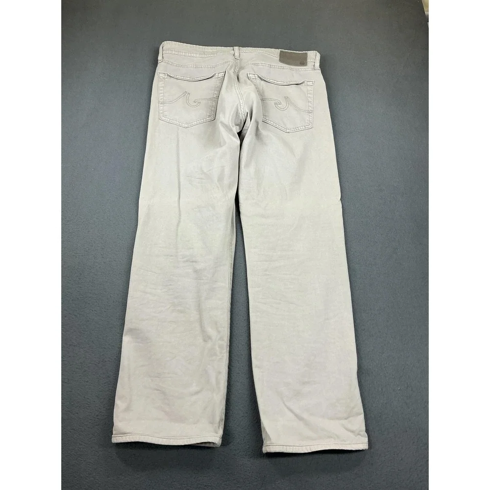 AG Adriano Goldschmied Everett Jeans Mens 35x28 Gray Straight‎ Leg Stretch Denim
